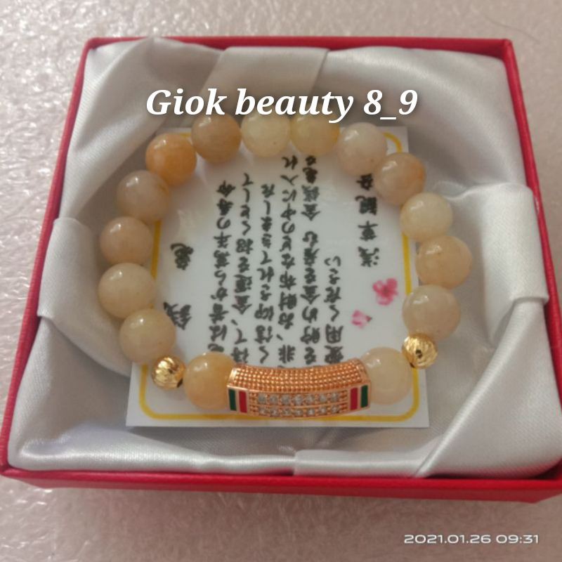 GELANG GIOK NATURAL COKLAT DINGIN DITANGAN