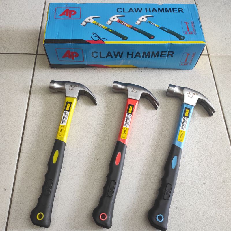 Palu Kambing AP 8 Oz / Claw Hammer / Martil Ketok Cungkil Paku Gagang Fiber