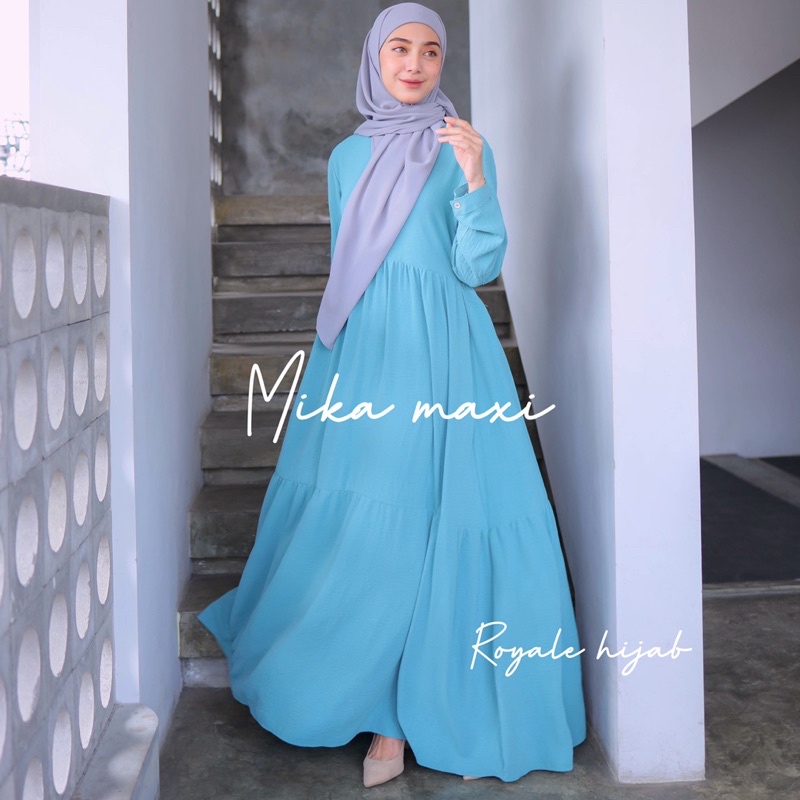 Mika gamis cey crincle gamis maxi   size XS-xxxl