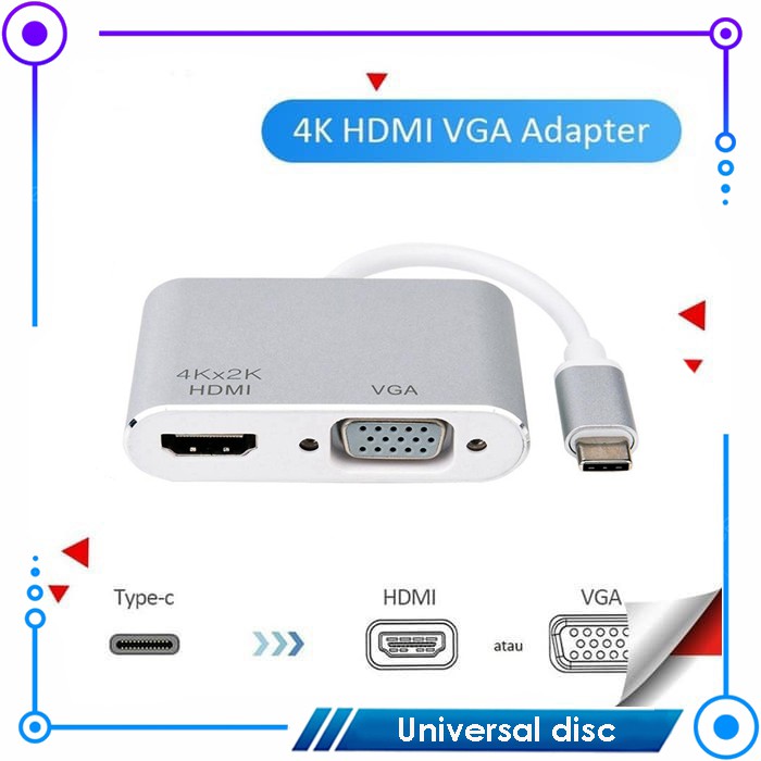 Converter Type C to HDMI VGA 2 in 1