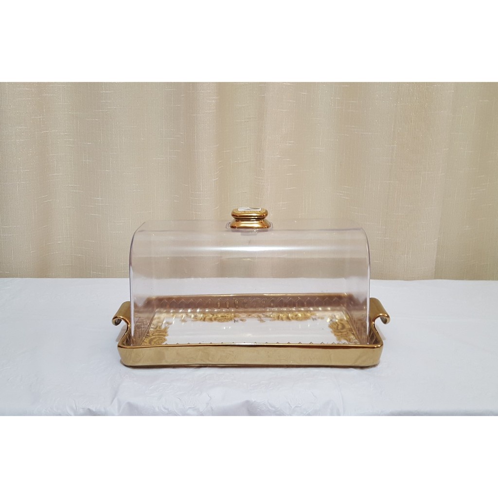 Vicenza Piring Kue Persegi P76 / Tempat Roti / Tempat Kue Motif Padi