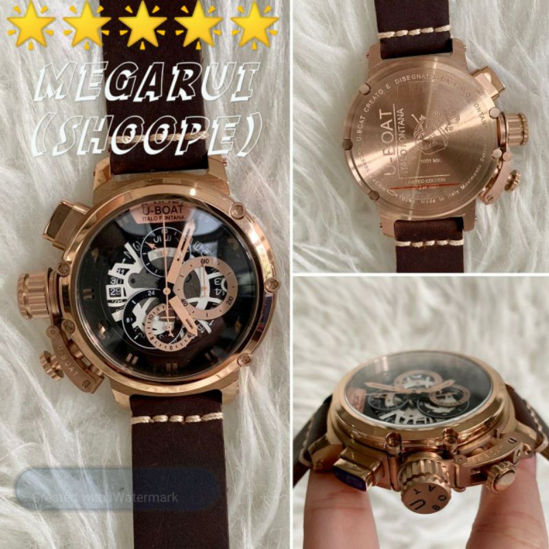 JAM TANGAN COWOK U-BOAT ITALIOFONTANA SUPER PREMIUM AAA