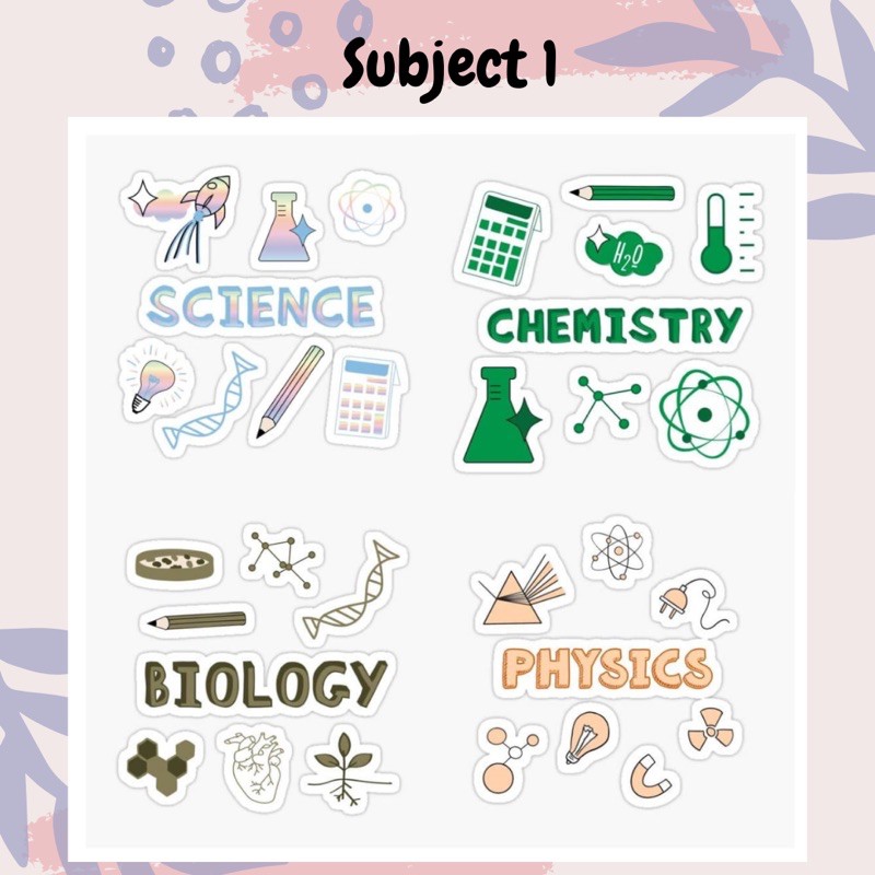 (TIDAK BISA CUSTOM) Sticker School Subject / Stiker mata pelajaran aesthetic