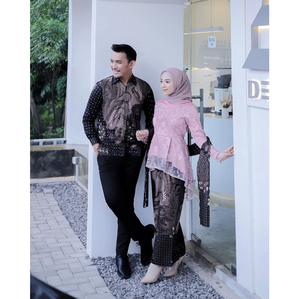 SHOPASHOP SOLO Batik Kebaya Couple Rinjani Tulle Mutiara kombinasi payet ronce