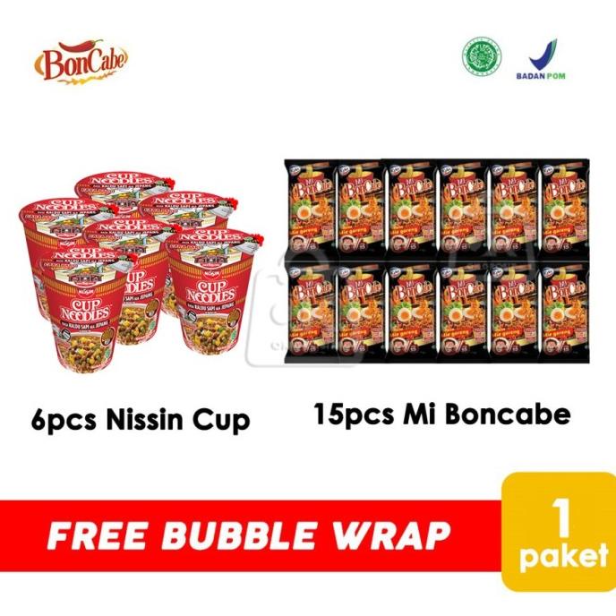 

cusss order] Paket Nissin Cup Sapi 6pcs + Mie Boncabe Kecil 70gr 15pcs