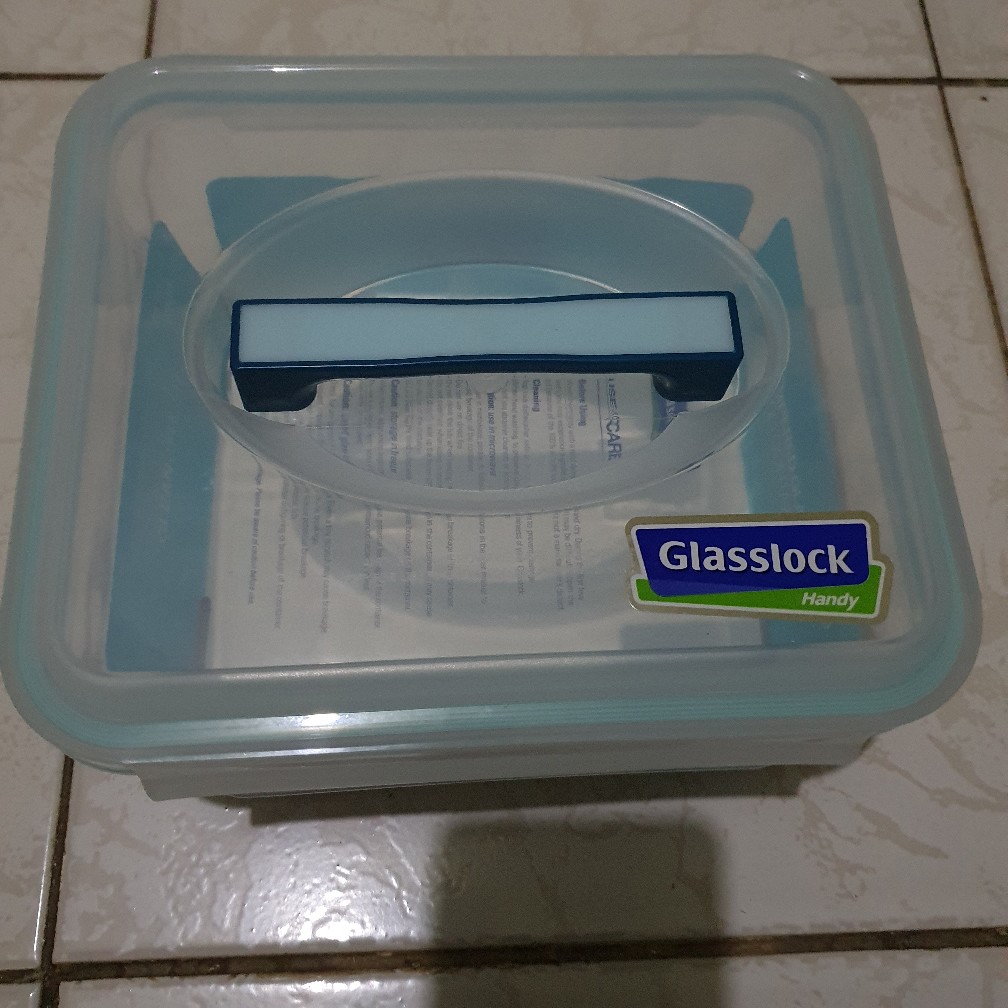 Tempat Makan 2.7 Ltr Glasslock Handy Wadah Makan Lunch Box - Biru