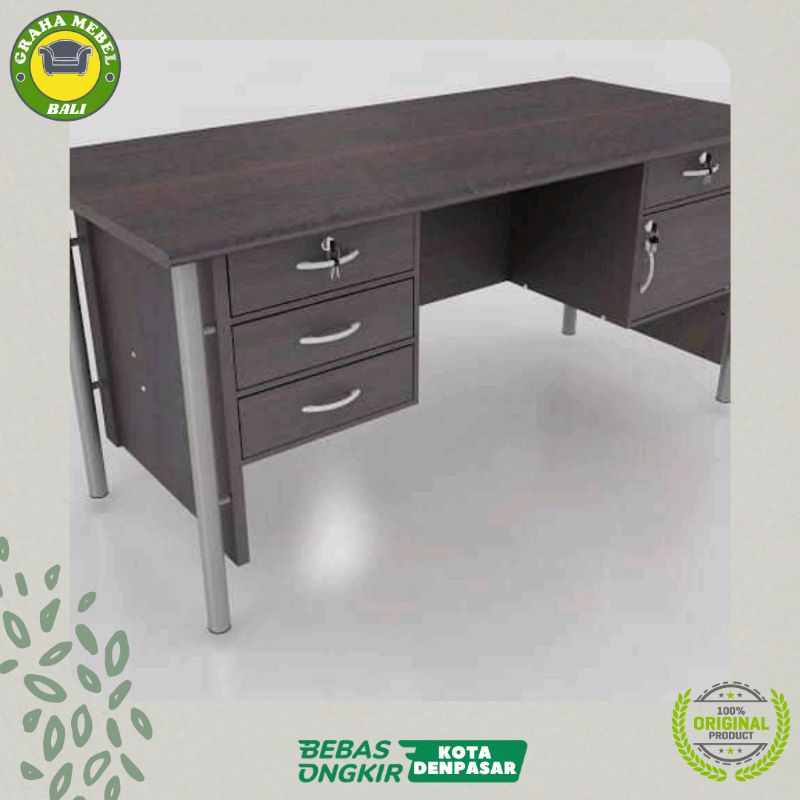 GRAHA MEBEL FURNITURE/MEJA KERJA/MEJA KERJA KAKI BESI/MEJA KERJA BESAR