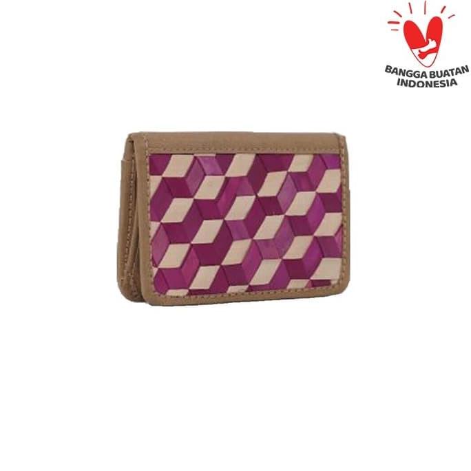 

DU'ANYAM - Dompet Anyaman - Card Case Kepitang Tan - Kepitang Maroon