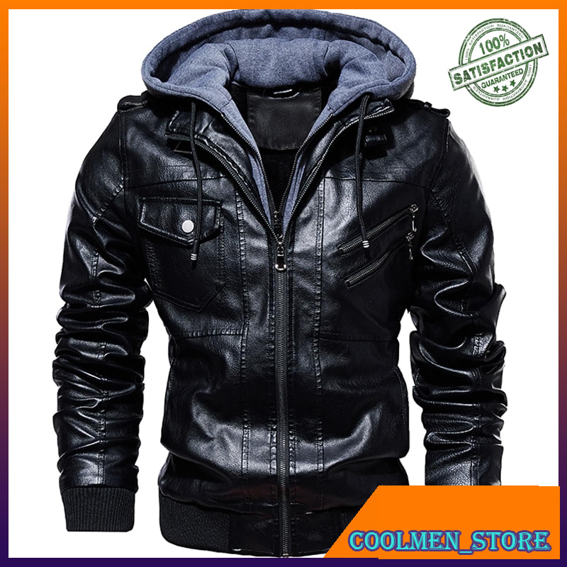 Jaket Parka Pria Original Import New Arrival Jacket Men Fashion Design Street Hooded Leather