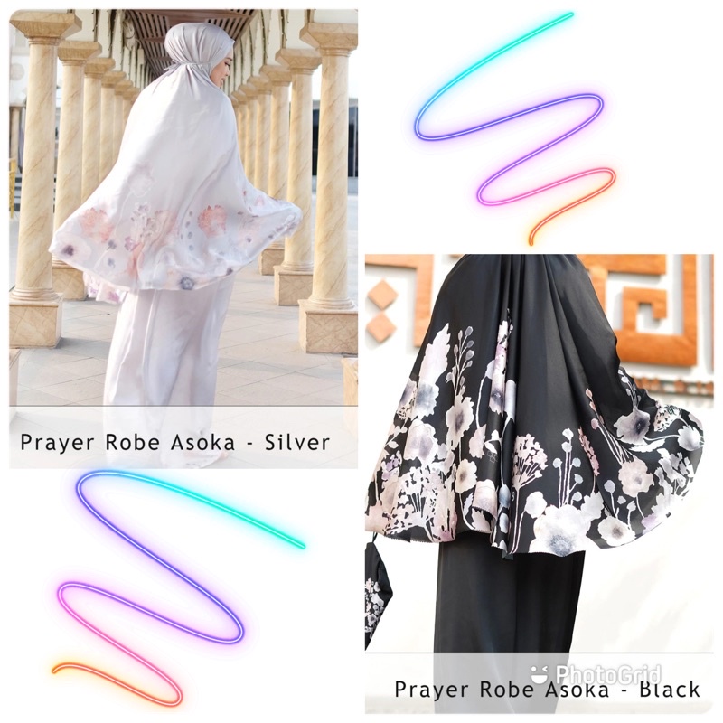 Prayer Robe Asoka in Black & Silver - Buttonscarves