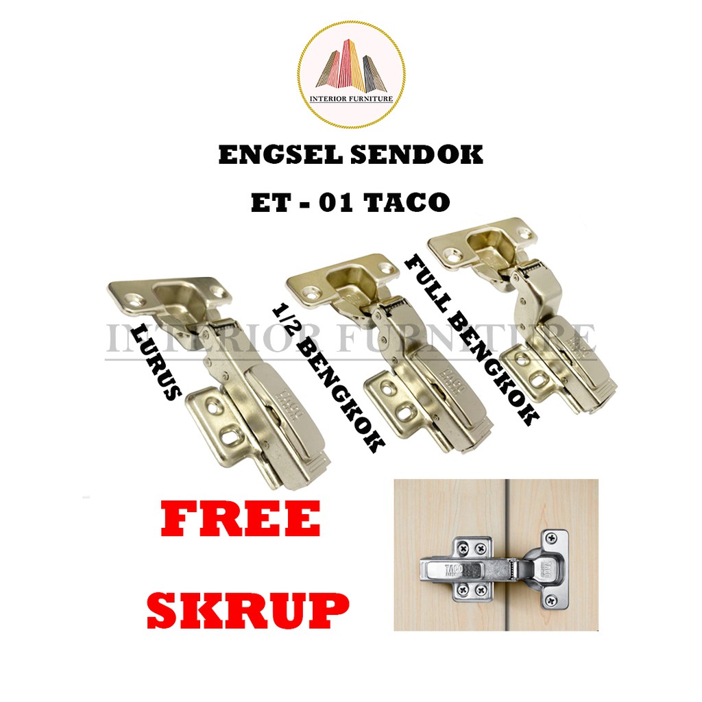 Engsel Lemari Engsel Sendok 35 MM Slow Motion Taco ET-01 Hydraulic Hinge