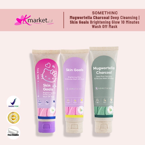 [BPOM] Somethinc Mugwortella Charcoal Deep Pore Cleansing | SKIN GOALS Brightening Glow 10-Minutes Wash Off Mask