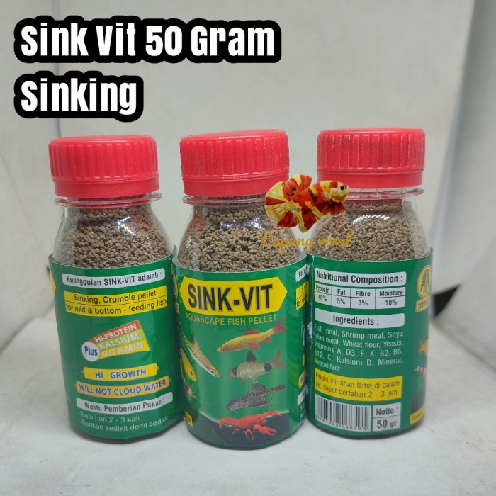 AKARI - SINK VIT Pelet Ikan Kecil Aquascape Tipe Sinking 50 Gram