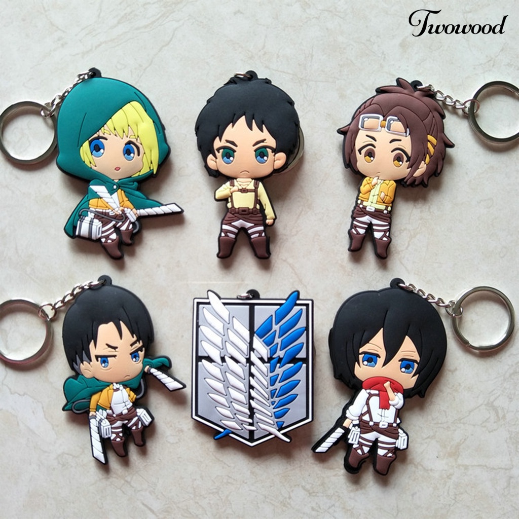 Gantungan Kunci Desain Attack on Titan Bahan Metal Untuk Dekorasi Tas