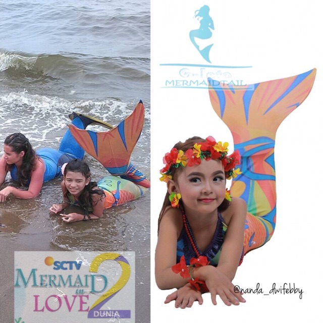 Motif Mandarin Fish Baju Renang Kostum Duyung Mermaid Anak 2-13th