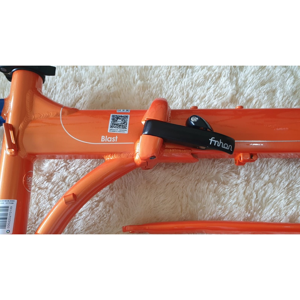 Frame Fnhon Blast + handlepost warna orange biru orange blue 2 warna discbrake 20 22 inch