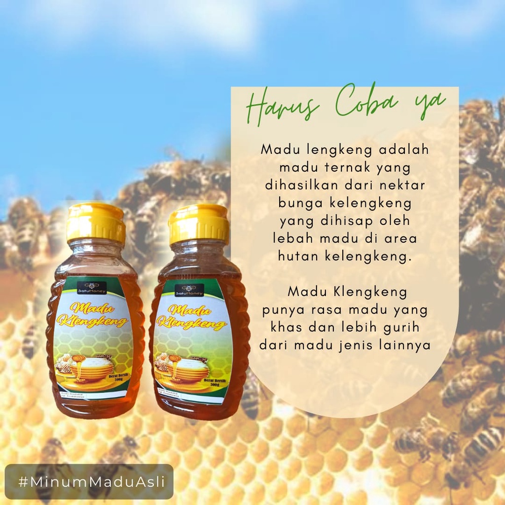 

Madu kelengkeng ( klengkeng, lengkeng ) Satu Honey kemasan 300g