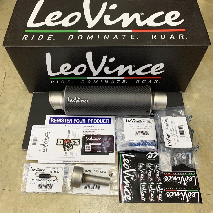 Knalpot Leovince GP Corsa Carbon Slip On Universal Vespa