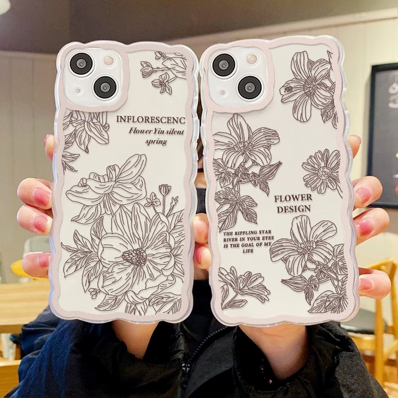 Soft Case Pelindung Lensa Kamera Motif Lukisan Bunga Untuk iPhone 13 Pro Max 11 12 Pro X XS Max 7 8 Plus SE 2020