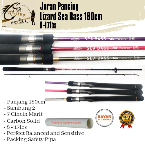 Joran Pancing Lizard Sea Bass 180cm (Carbon Solid) 8-17lbs Murah