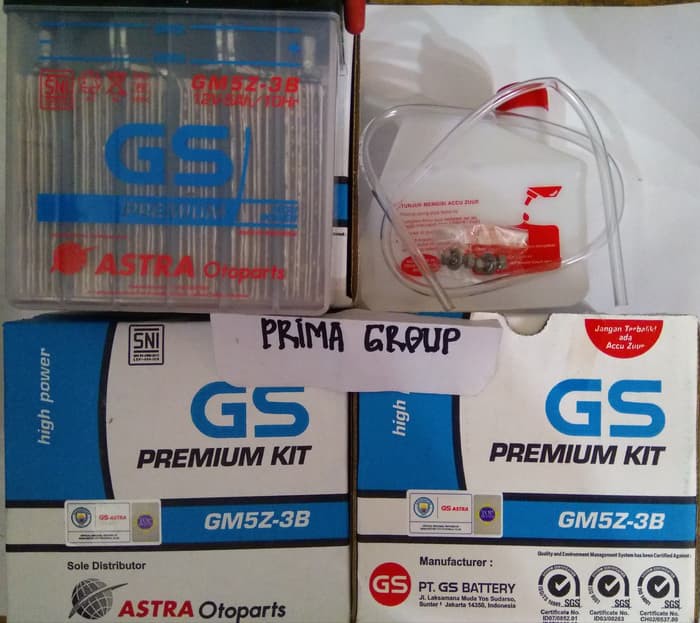 AKI ACCU MOTOR GS ASTRA PREMIUM KIT GM5Z-3B BASAH