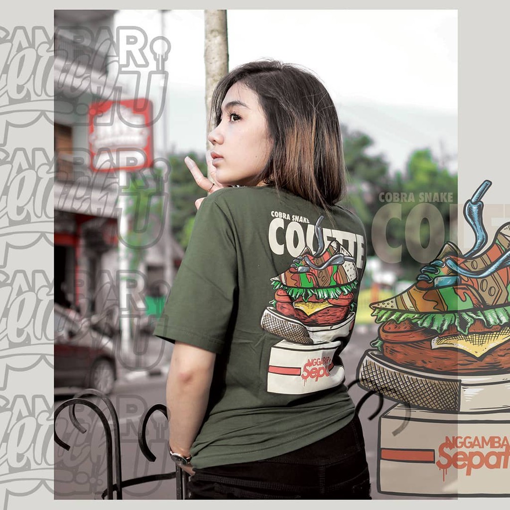 T-Shirt Cobra Snake Green Army Original - Kaos King Cobra Terbaru - Nggambar Sepatu Merch