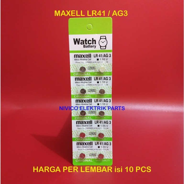 Baterai Batre Batere MAXELL LR41 LR 41 /  MAXELL LR41 LR 41 AG3 AG 3 / Baterai Jam kancing