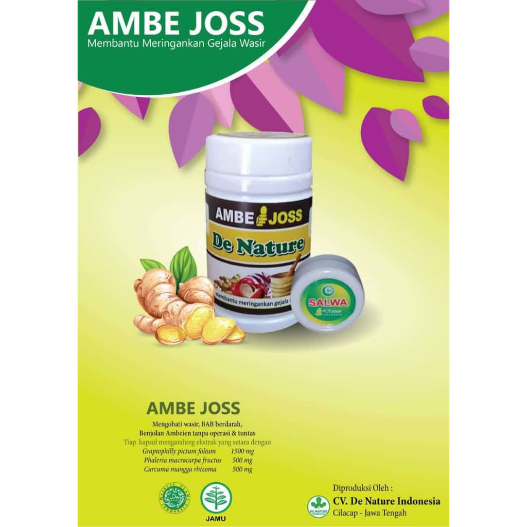 Herbal  AMBEJOSS SALEP SALWA DE NATURE WASIR AMBEIEN AMAN UNTUK ANAK, IBU HAMIL ATAU MENYUSUI