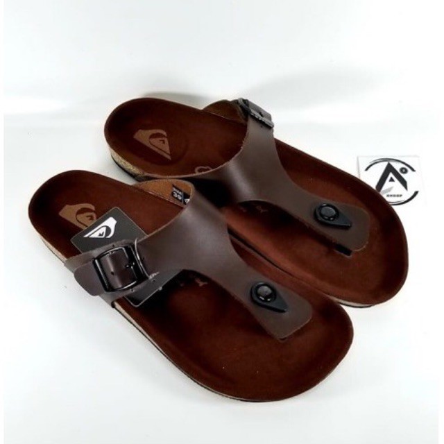 SANDAL KULIT SLIDE CASUAL PRIA QUIKSILVER PREMIUM100%