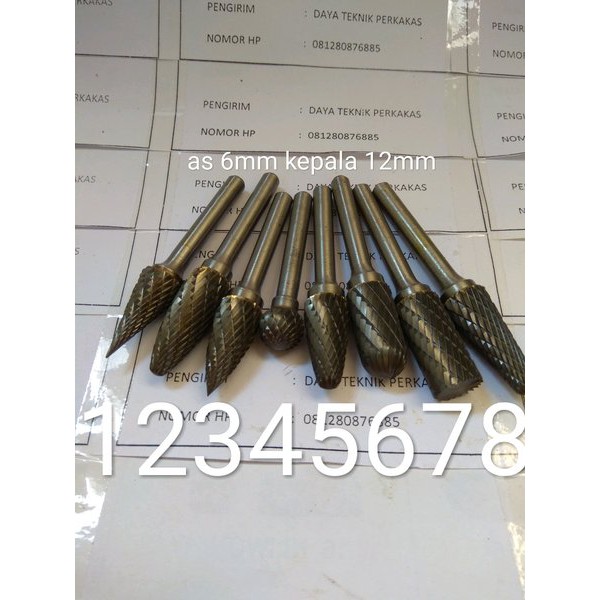 TUNER BESAR AS 6MM KEPALA 12MM - MATA BOR TUNER BESI 1PC - TUNER KOREK - TUNER ROTARY CARBIDE FILE