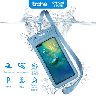 Trohe Kantong Casing Anti Air Mobile Phone Waterproof Mobile Phone Pouch Universal Case Bag Tas Anti Air