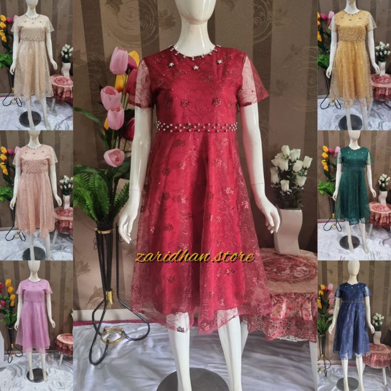 PB//NATALIA DRESS TILE - KEBAYA PESTA KONDANGAN TERBARU - BAJU KEBAYA COUPLE WISUDA BRUKAT MODERN TE