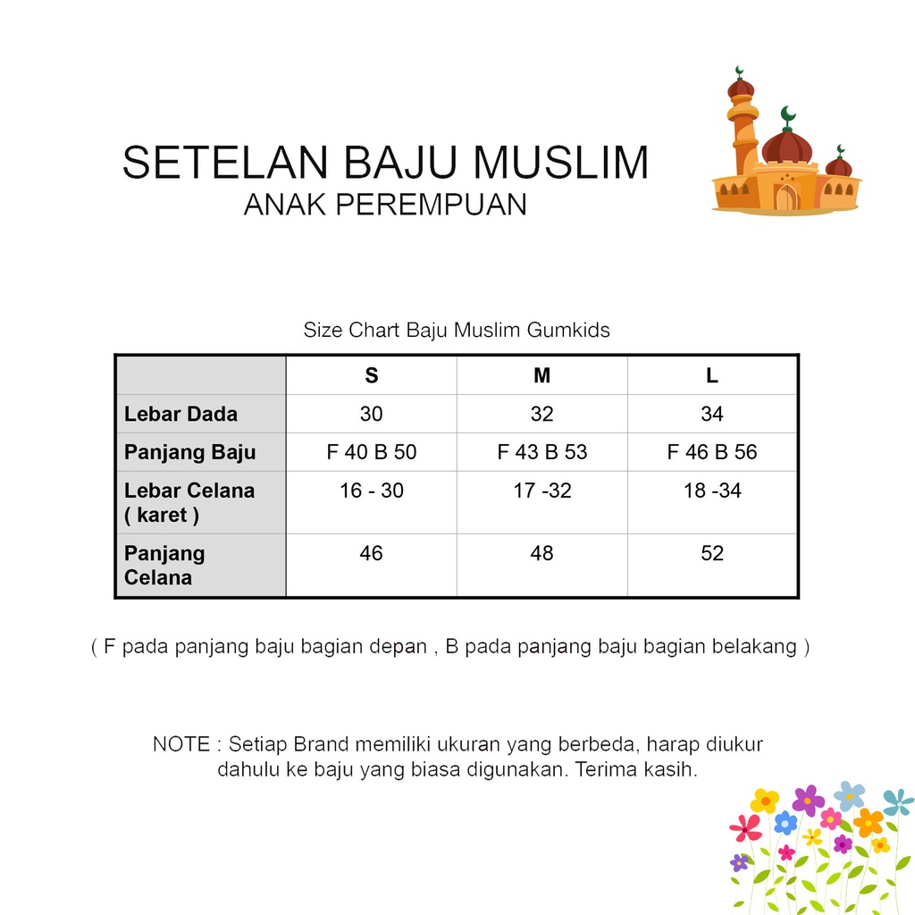 SETELAN TUNIK MUSLIM ANAK PEREMPUAN  1 - 5 TAHUN PAKAIAN GAMIS PREMIUM