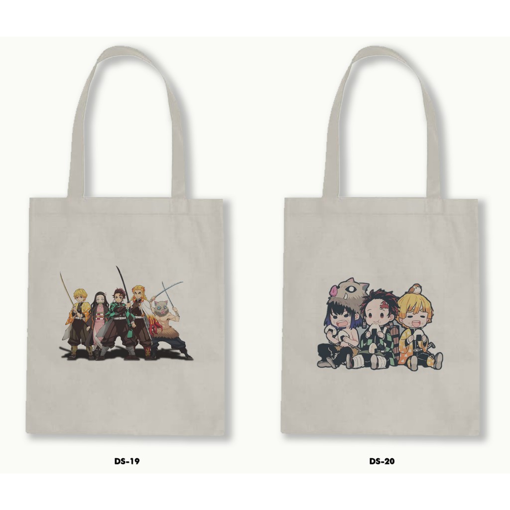 TOTE BAG BLACU - ANIME DEMON SLAYER .01