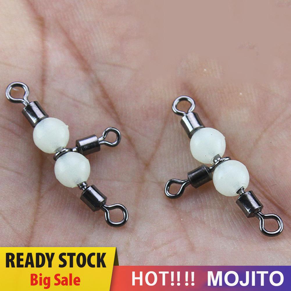 10pcs Kilikili Pancing Rolling Swivel 3 Arah Untuk Memancing Ikan