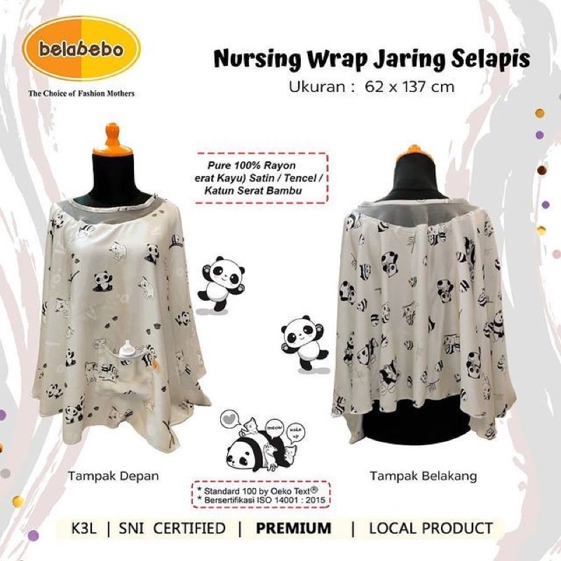 Belabebo Nursing Wrap Selapis Jaring/Nursing apron/Penutup ibu menyusui