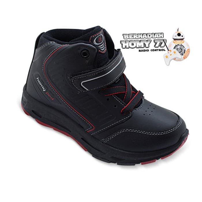 TERUPDATE HOMYPED SEPATU SEKOLAH ANAK MARVEL 02 BLACK - 31- HITAM KEREN