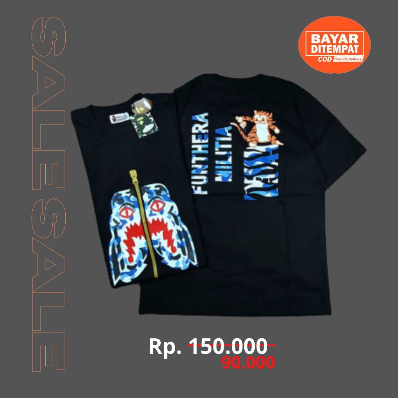 KAOS TSHIRT BAPE TIGER CAMO FUNTHERA BLACK
