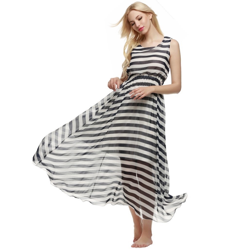 ACEVOG Dress Mini Tanpa Lengan Bermotif Bunga Cocok Untuk Pesta