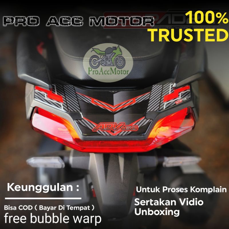 Stiker Tailpad ADV 160 Sticker Tailpad ADV 160 Cover Atas Lampu Belakang ADV 160 Resin