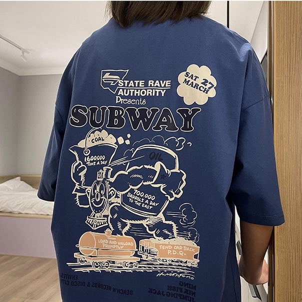 Baju Atasan Wanita Oversize Biru / Kaos Atasan Wanita Korean Style Import Premium /Kaos Cewe Kasual Fashion