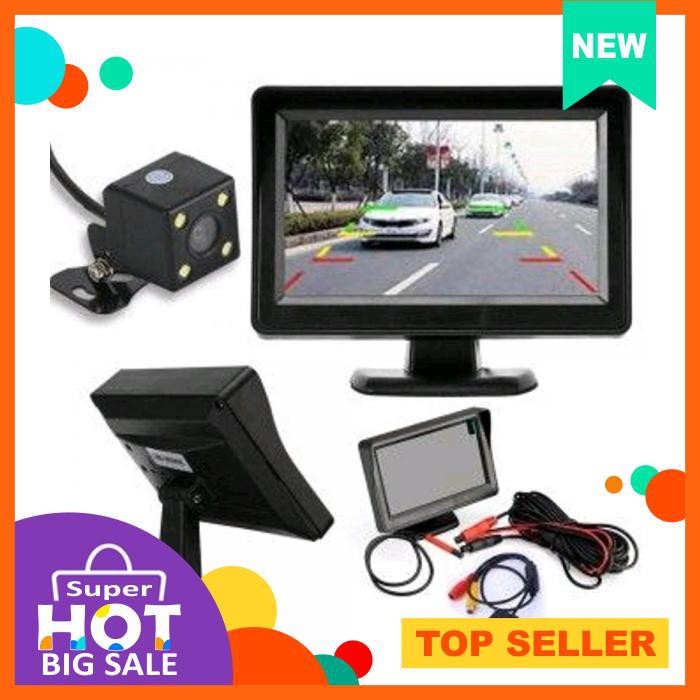 Paket Monitor 4.3Inch Dan Kamera Parkir Mundur Mobil Layar Lcd