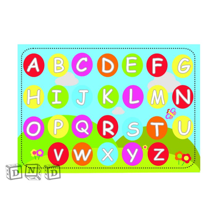 Mainan kayu edukadi edukatif puzzle sticker  alphabet 