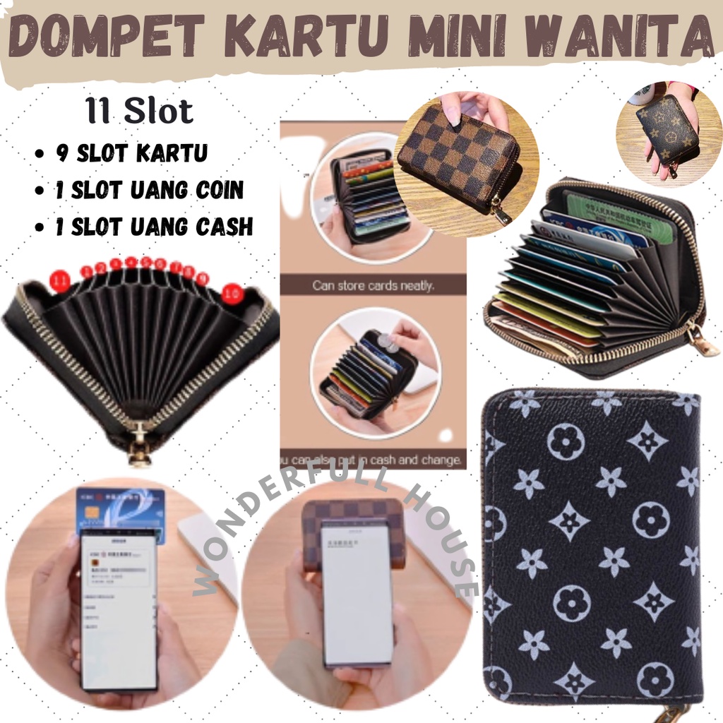 Dompet Kartu LV Resleting Dompet Mini Wanita Korea Import Dompet Kartu Fashion Lucu