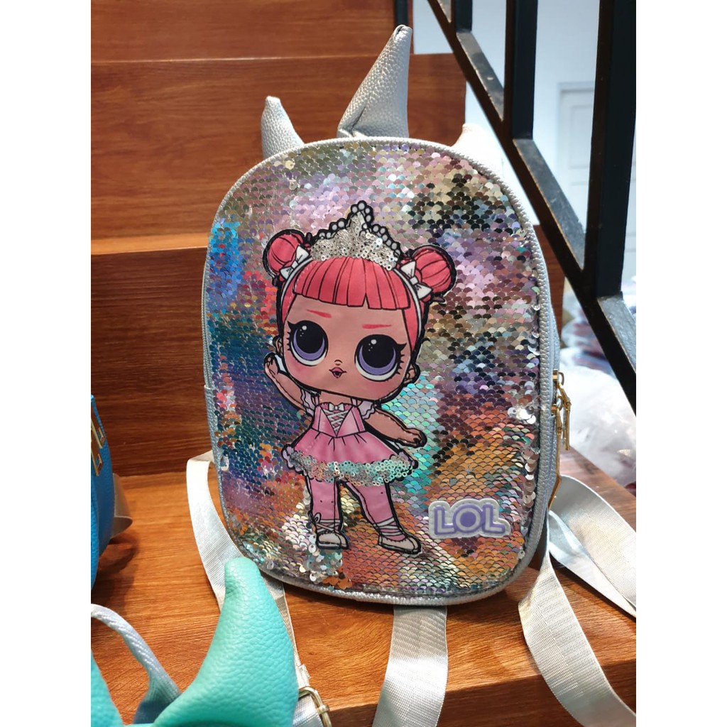 OBRAL!! Tas Ransel TK SEQUIN UNICORN  l 0 l 5 warna IMPORT 26x20x9