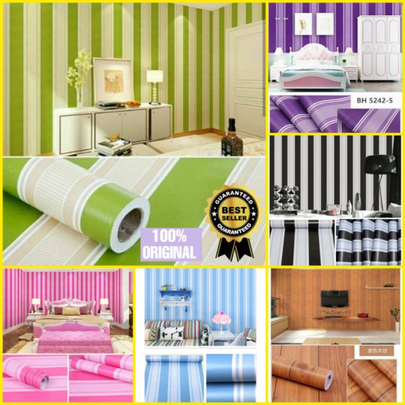 Jual Wallpaper Sticker Dinding Motif Salur Garis2 Dekorasi Ruang Tamu Wallpaper Salur Wallpaper 5379