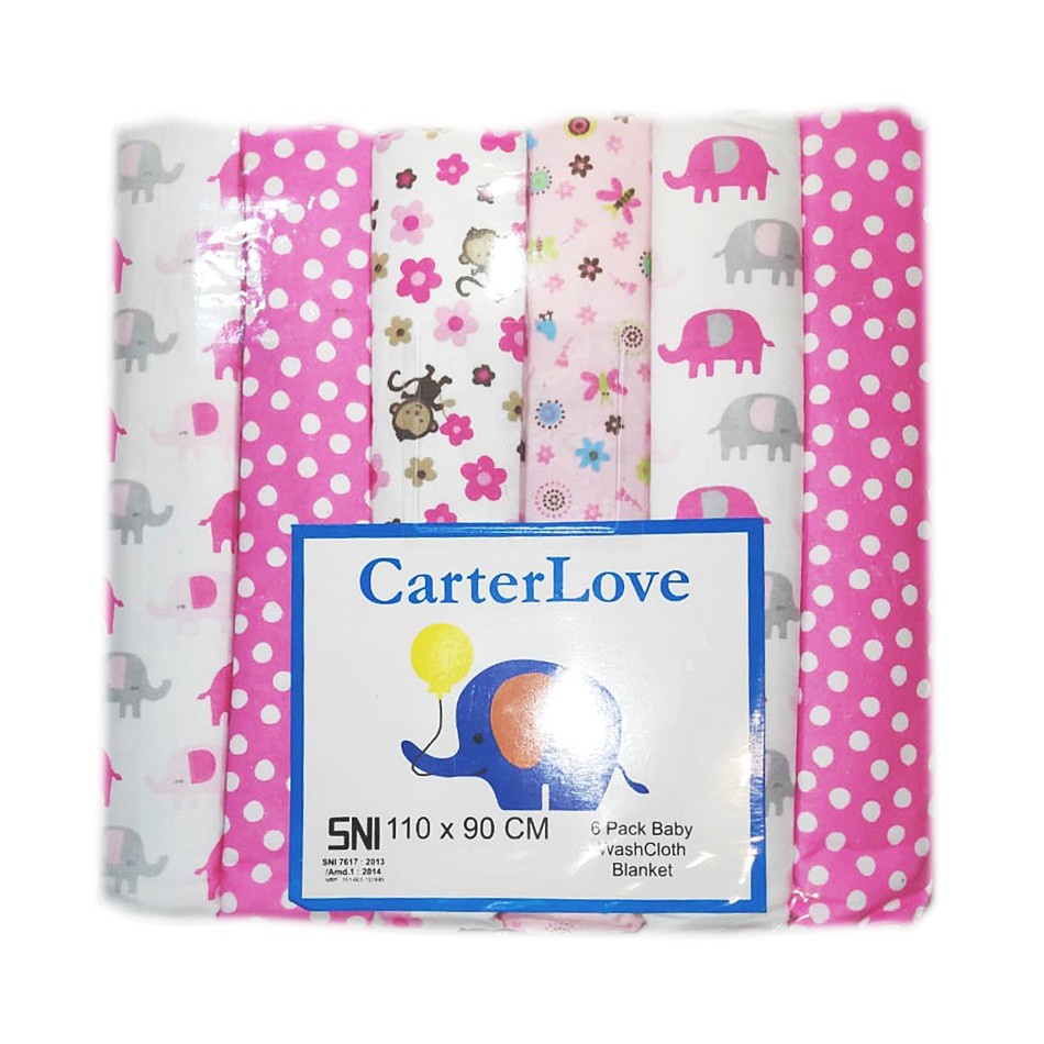 Carterlove Bedong Bayi 6in1 JUMBO 110x90 SNI/ Selimut Bayi Flanel (Tersedia varian karakter)