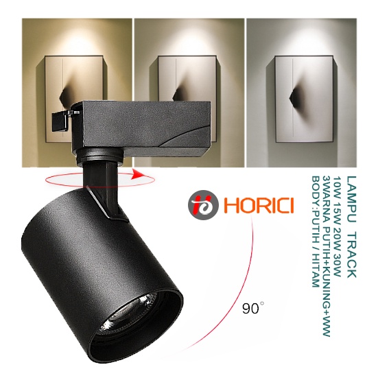 MEREK HORICI LAMPU RELL TRACK 3WARNA PUTIH+WW  LED SOROT LAMPU SOROT TRACKLIGHT REL SPOTLIGHT ASLI FULL 10W / 15W / 20W / 30W