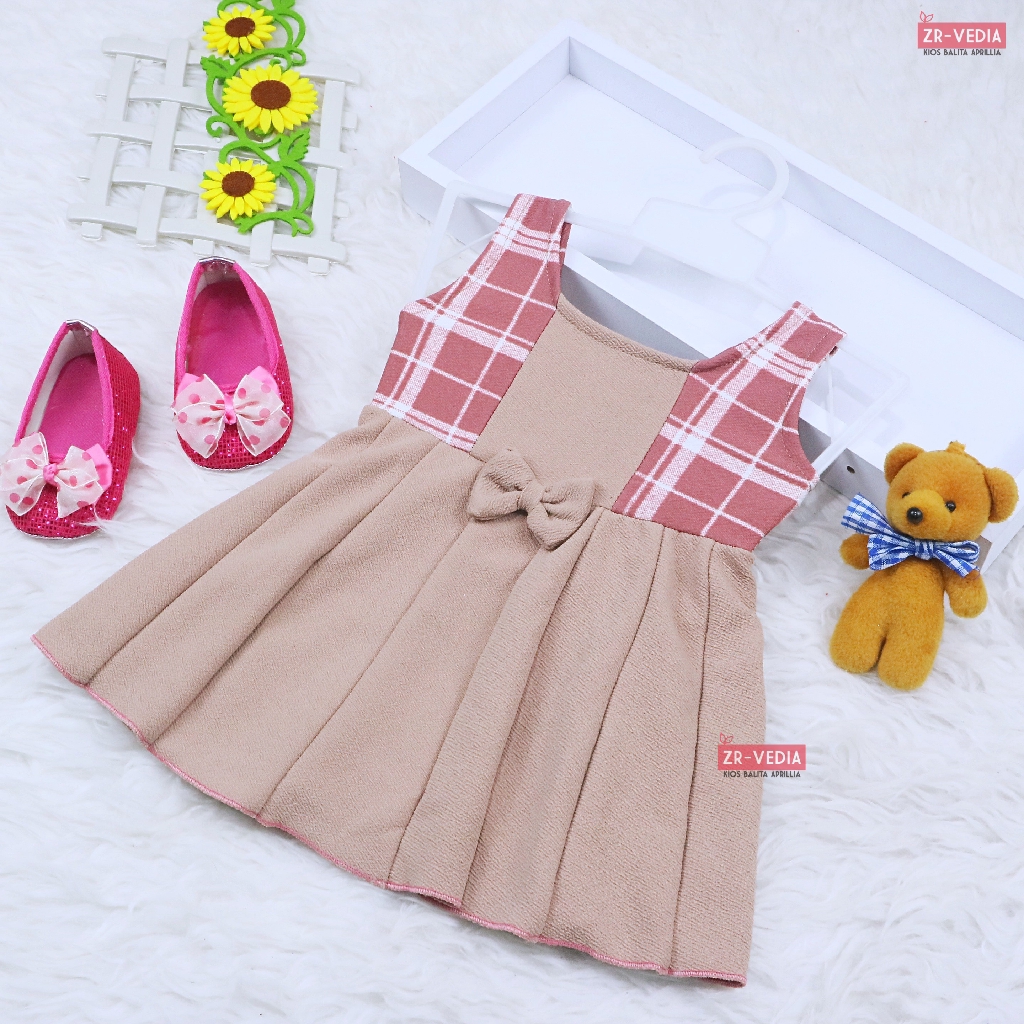 (0-6 Bulan) Dress Clairine Baby New Born / Dress Anak Perempuan Pakaian Bayi Baju Yukensi Motif kiosbalitaaprilia