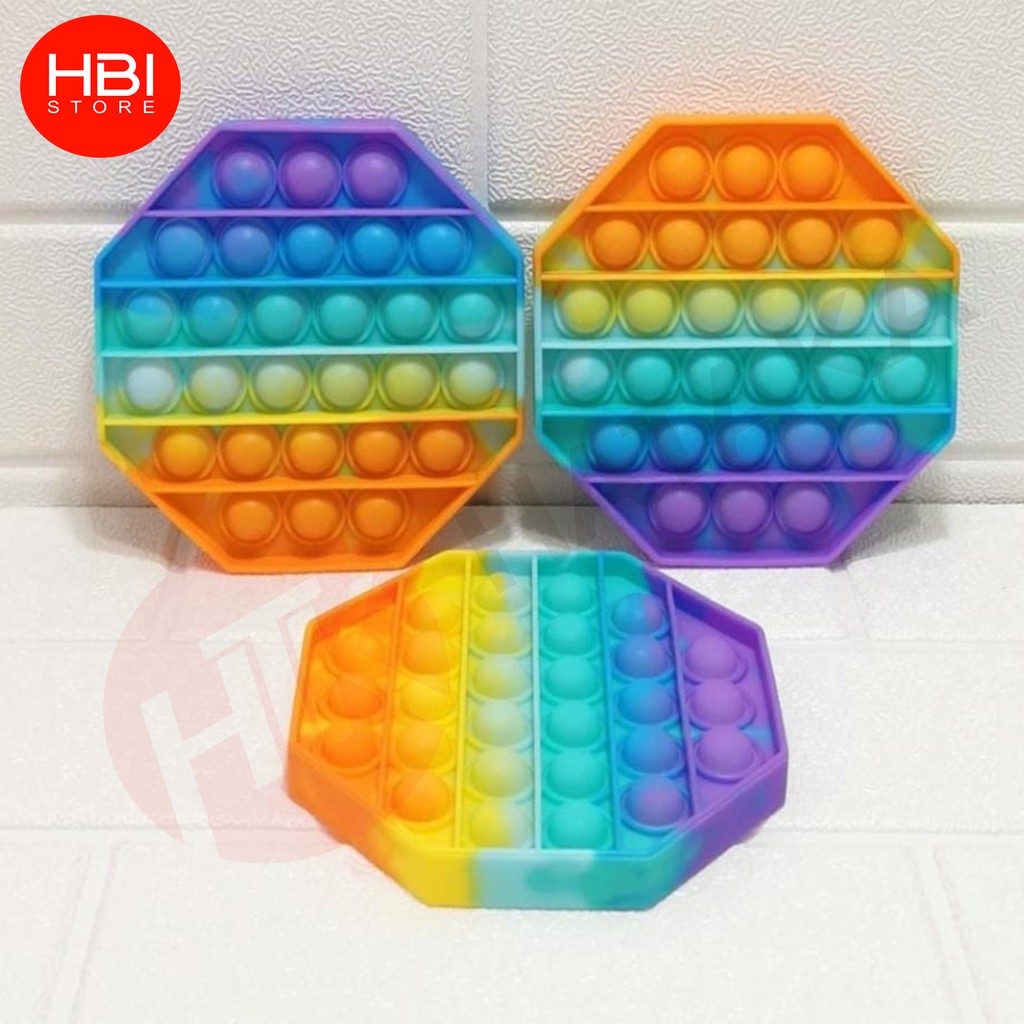 POP IT Mainan Anak Rainbow Pelangi POP IT Viral Tiktok POP IT Mainan Penghilang Stress